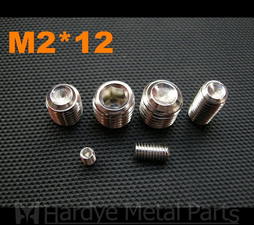 

500pcs/lot M2*12 DIN916 stainless steel hex socket set scew with cup point grub screw