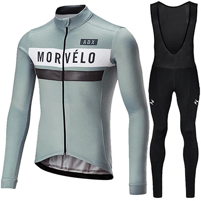SET D Morvelo комплект велосипедной одежды с длинными рукавами Pro team Jersey мужской костюм дышащий для занятий спортом на улице одежда велосипед MTB Одежда 9D pad - Цвет: SET D