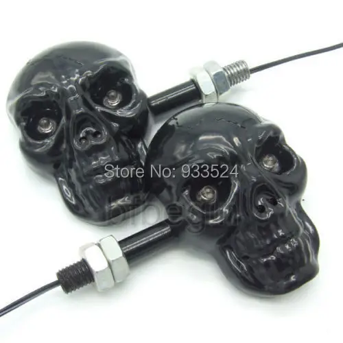 2 шт. универсальные поворотники для мотоцикла с черепом |