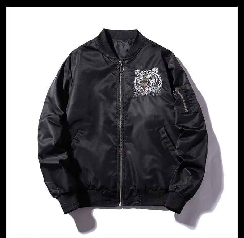 Мужские тонкие куртки в японском стиле Harajuku Yokosuka High Street с вышивкой тигра Air Force Ma1