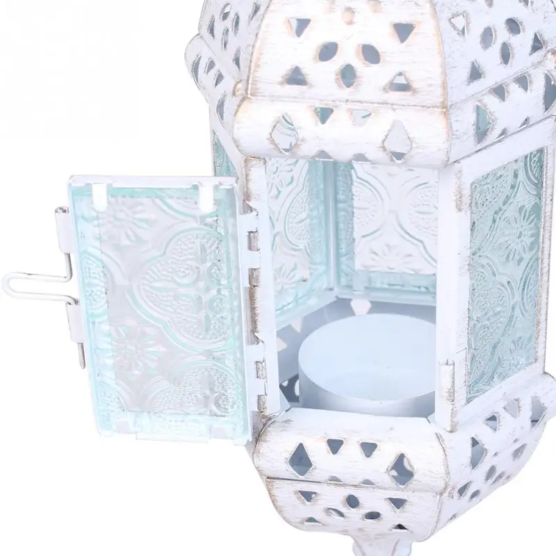 Марокканский Европейский стиль стеклянный Железный Подсвечник Ретро