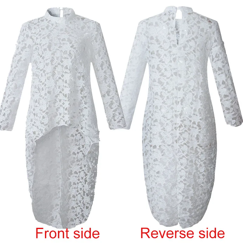 Женская кружевная блузка VONDA белая Повседневная Свободная пляжная с