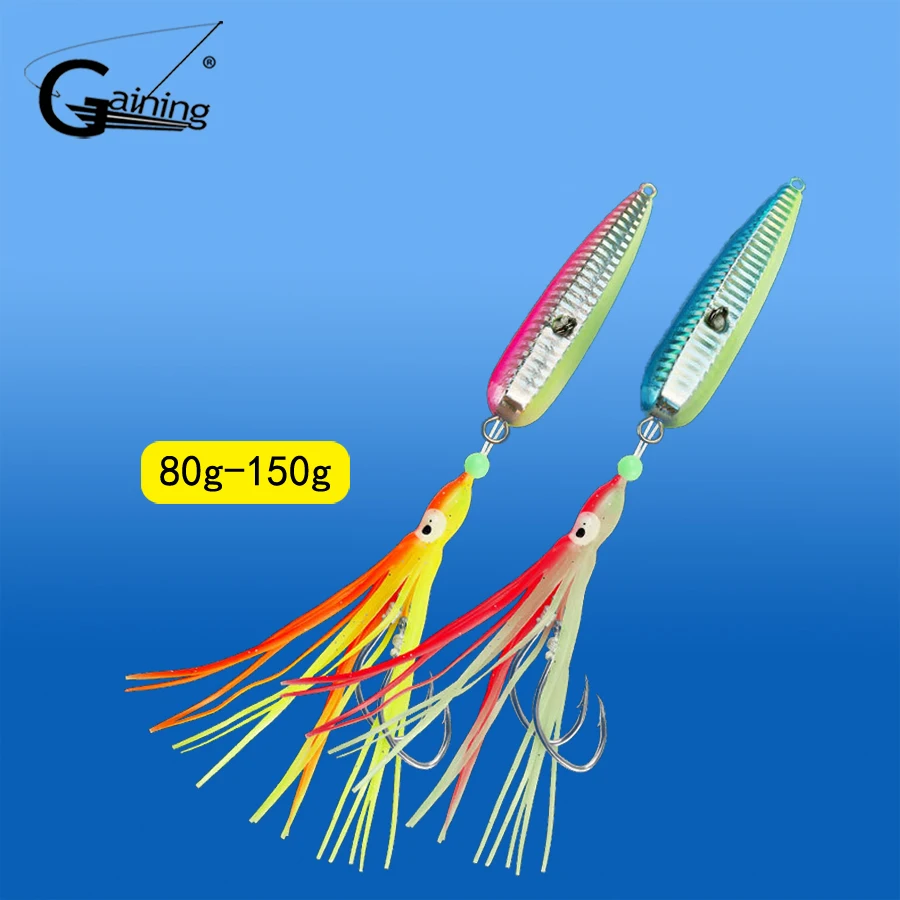 1 шт. осьминог приманки для ловли рыбы 80g 150g светящийся джиг вялая блесна дно