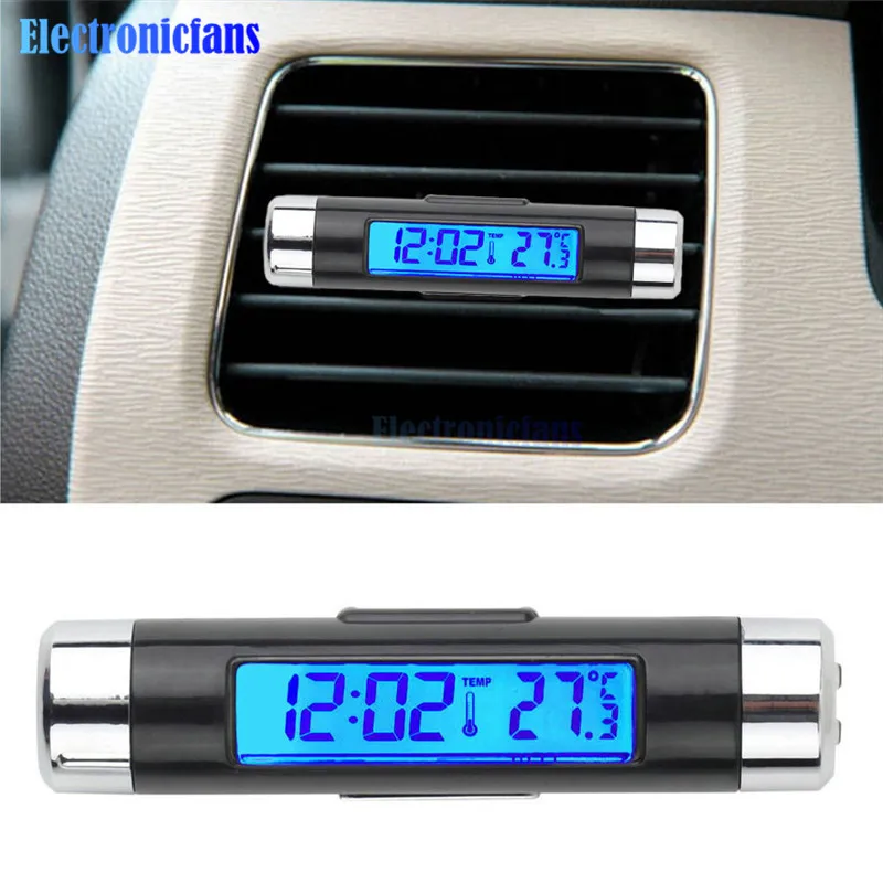 2 в 1 автомобильный термометр с синей/подсветкой и ЖК дисплеем|clock electronic|clock digital