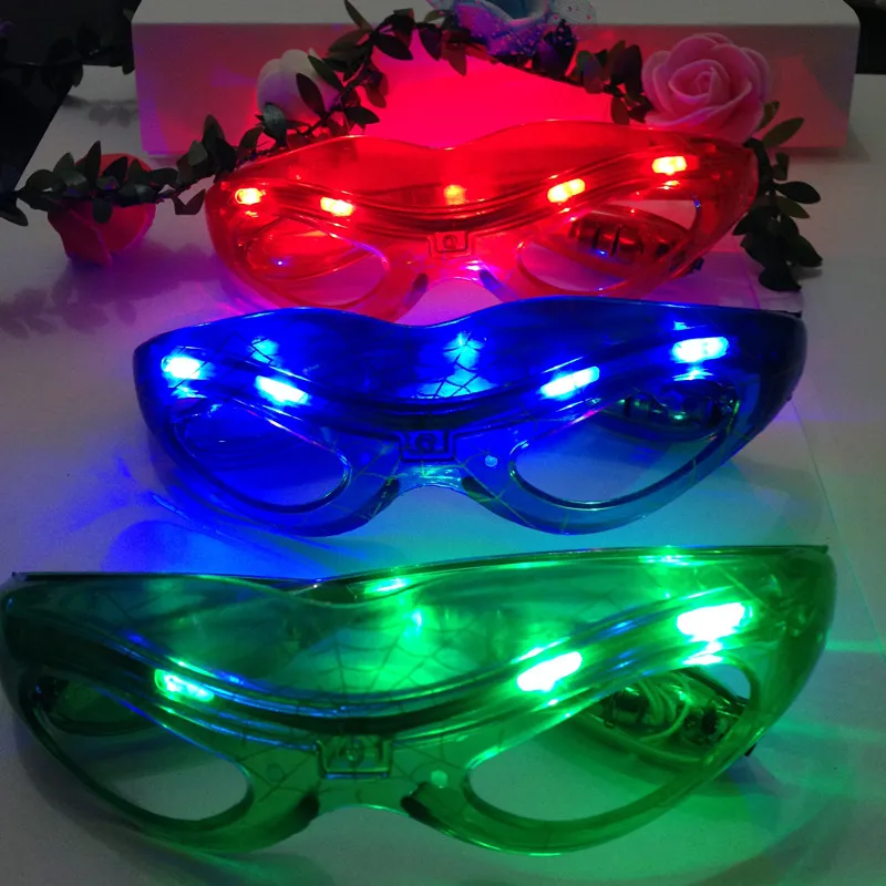 2018 Led Wedding Dress 20pcs/lot Luminous Spiderman Glasses Cool Flashing Glow In The Dark Colorful Toys For Children And Adult | Дом и сад