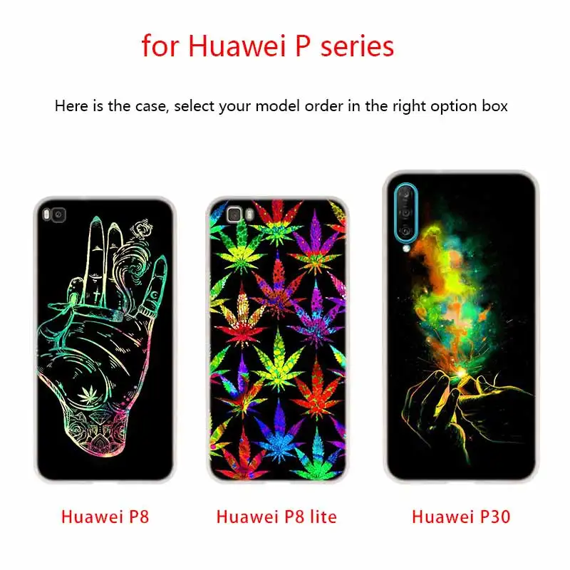 Новый чехол с психоделическим рисунком травы силиконовый мягкий для Huawei P50 P30 P40 P20