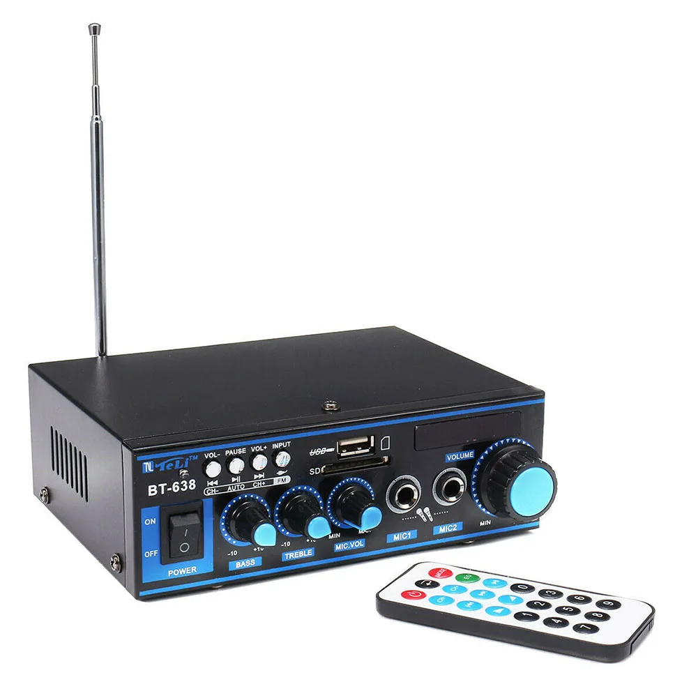 Цифровой HIFI стерео автомобильный усилитель мощности встроенный аудио Bluetooth FM