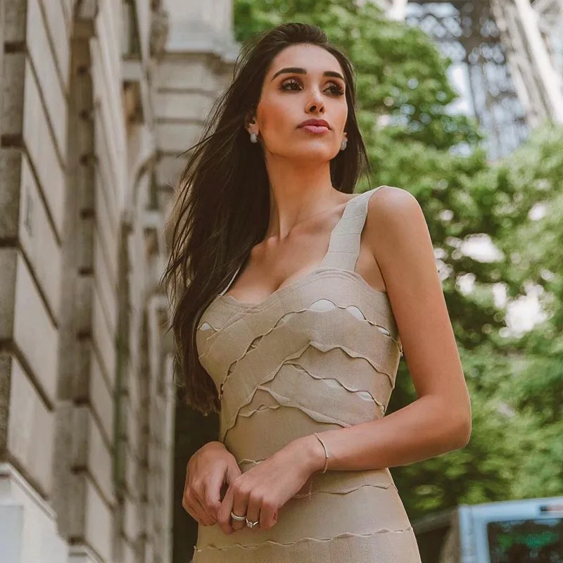 INDRESSME, новинка, женское облегающее сексуальное кружевное Бандажное платье с вырезом, на бретельках, без рукавов, волнистые вечерние платья, облегающее, женская мода