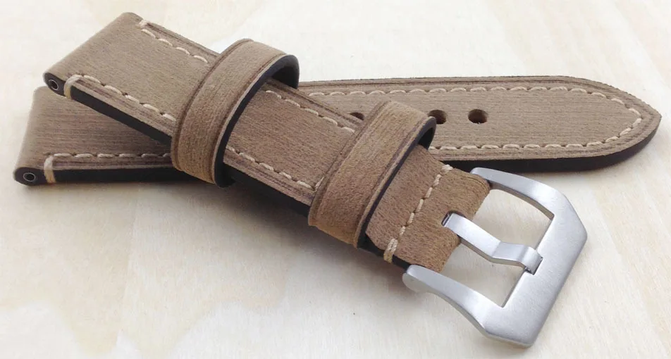 Wholesale 10PCS / lot 20MM 22MM 24MM genuine leather Crazy horse leather Watch band watch strap man watch straps -WB120701