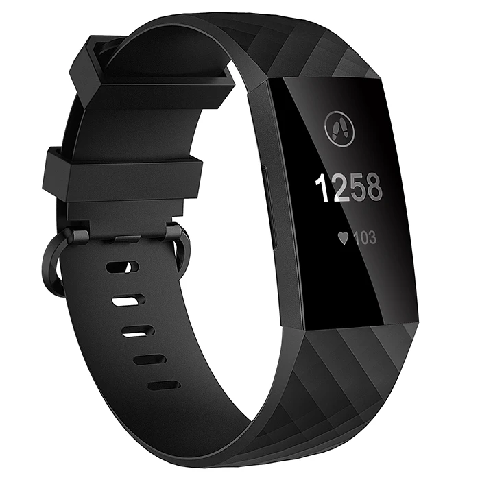Black Honecumi спортивные полосы для Fitbit Charge 3 Band ТПУ Смарт часы ремешок маленький большой аксессуары браслет для Fitbit Charge 3 - Цвет: Black