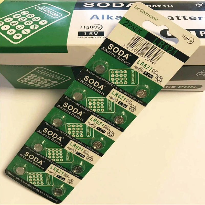 10 шт. AG1 LR621 SR621sw 364A кнопочный Аккумулятор для часов электронный калькулятор