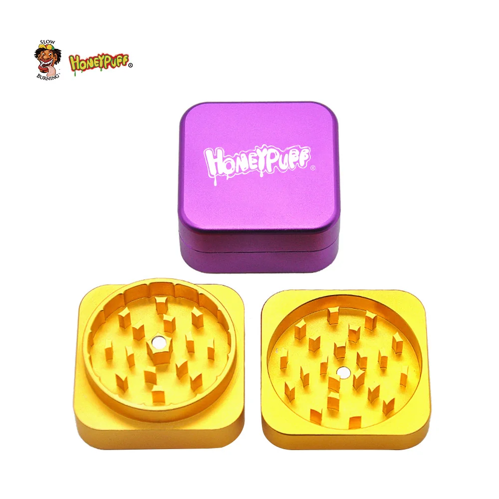 HONEYPUFF Точильщик для табака Матовый Чувство квадратный Самолет алюминий травы
