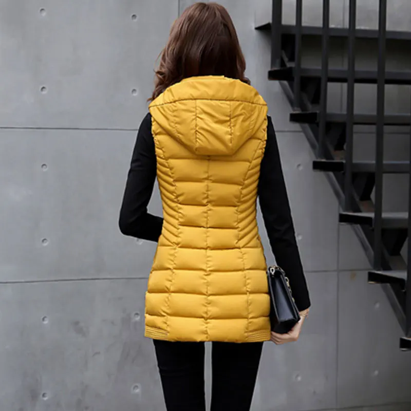 Thickened Women Cotton Vest 2017 Autumn And Winter Hooded Warm Jacket Leisure Wind Colete Feminino ls367 | Женская одежда