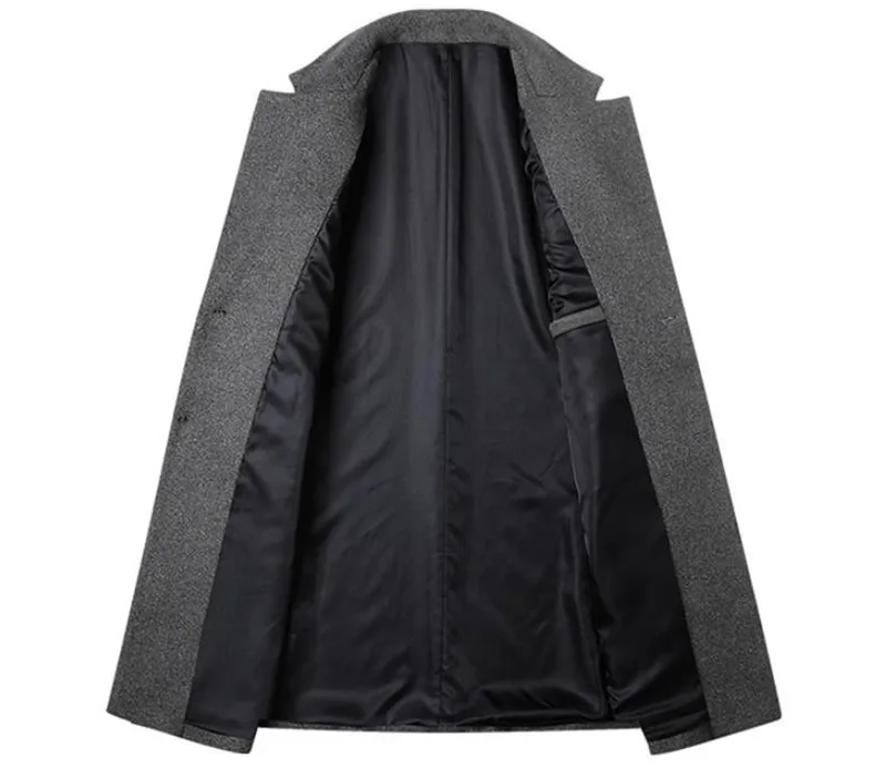 Новое мужское шерстяное пальто деловое повседневное теплое однотонное ветровка