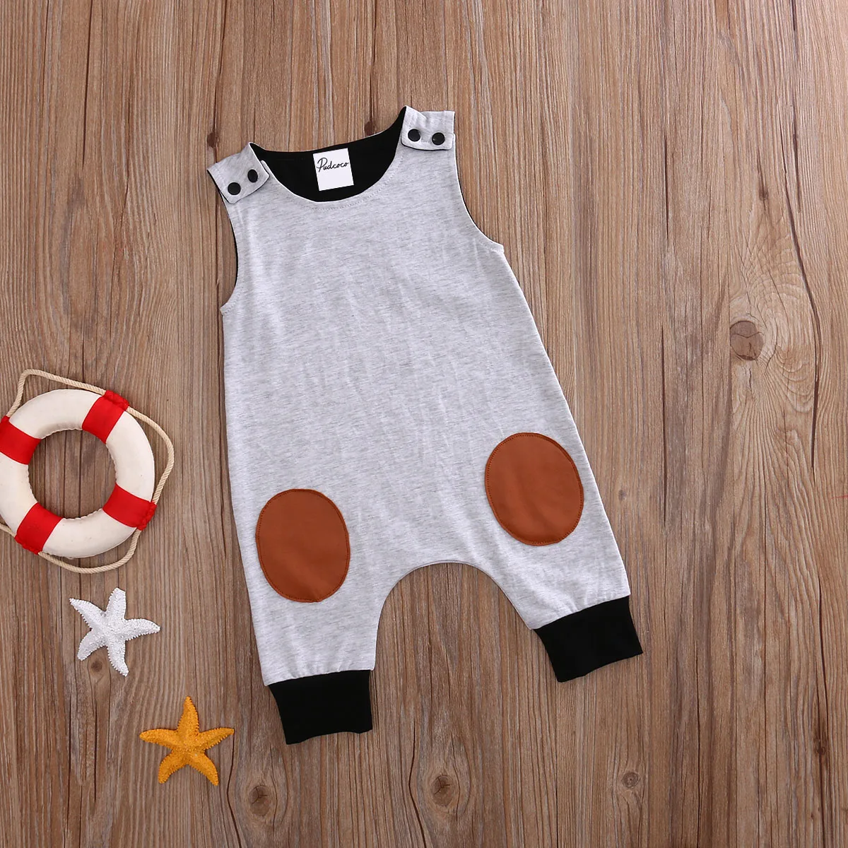 Комбинезон на бретельках для новорожденных без рукавов возраст 0 24