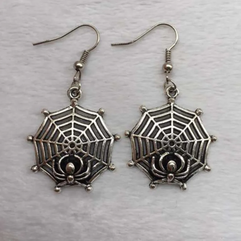 Тибетские серебряные серьги ювелирные креативные Cobweb подарок на