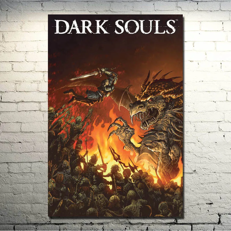 Художественный плакат из шелковой ткани Dark Souls 1 2 3 13x20 дюймов картина игры для