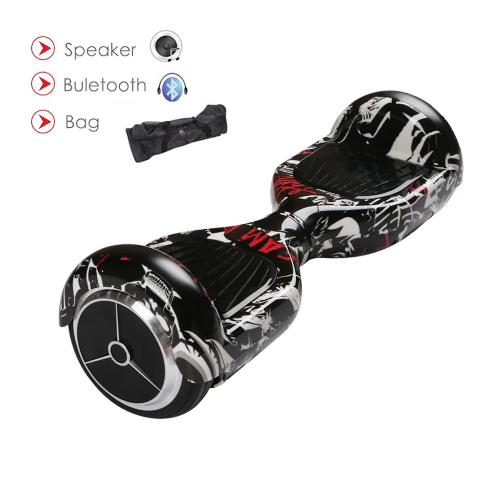 Black Graffiti Ховерборд 6,5 дюймов Bluetooth динамик Электрический скейтборд гироскутер за бортом Электрический Скутер Ховерборд два колеса Oxboard - Цвет: Black Graffiti