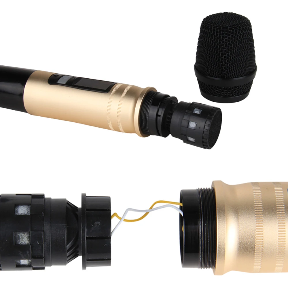 

Wireless Microphone System Handheld LED Mic Speaker with Portable USB Receiver for KTV Speech Amplifier Recording