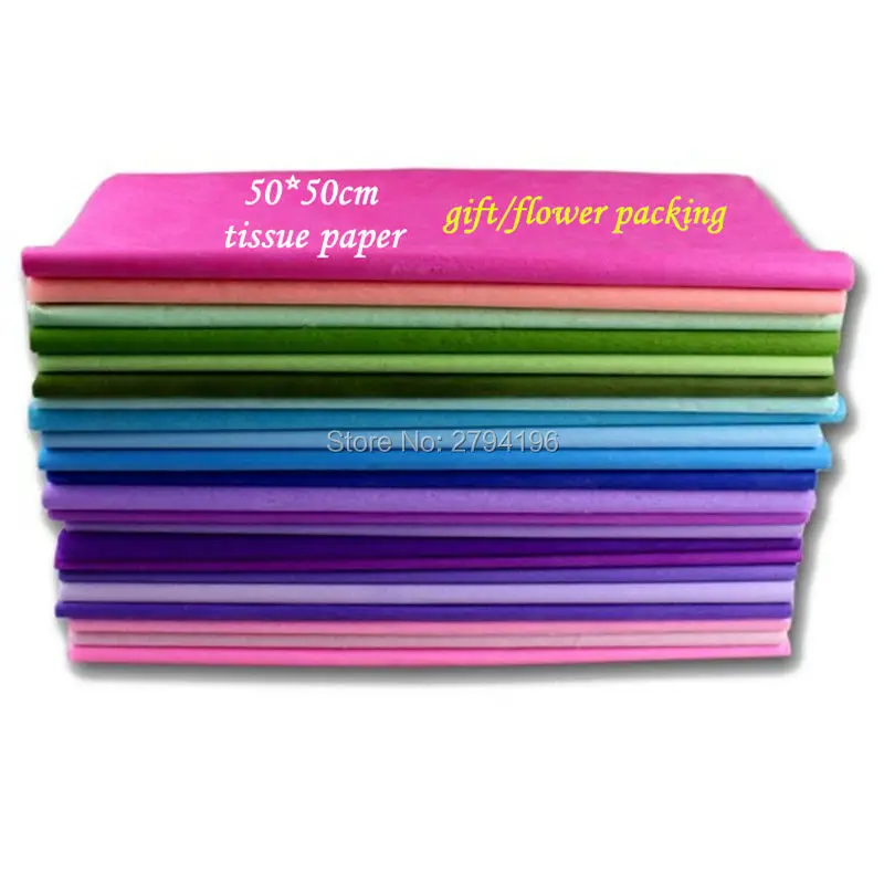 35 листов многоцелевой одноцветной папиросной бумаги в цветочной упаковке ручной