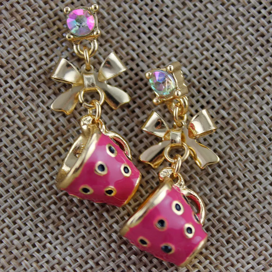 Серьги пусеты ENZE элегантные серьги с подвеской в виде чашек|fashion stud earrings|stud