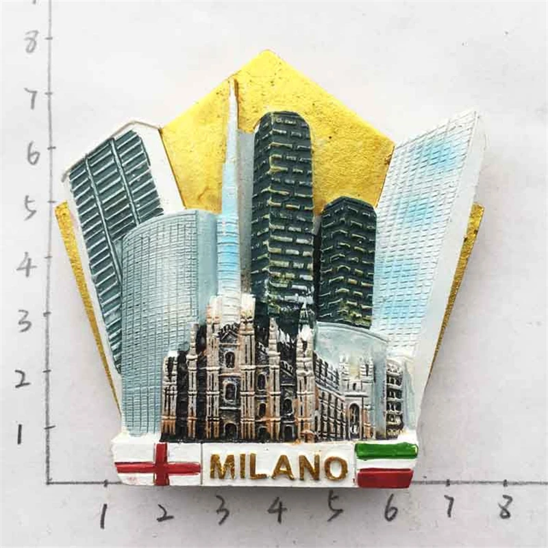 

Milan Landmark Building Refrigerator Magnetic Sticker Famous Landscape Fridge Magnet Modern Home Kitchen Decoration
