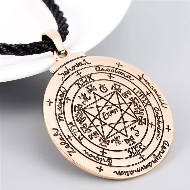 Оберег на удачу ключ Соломона Пентакль печать кулон Цепочки и ожерелья