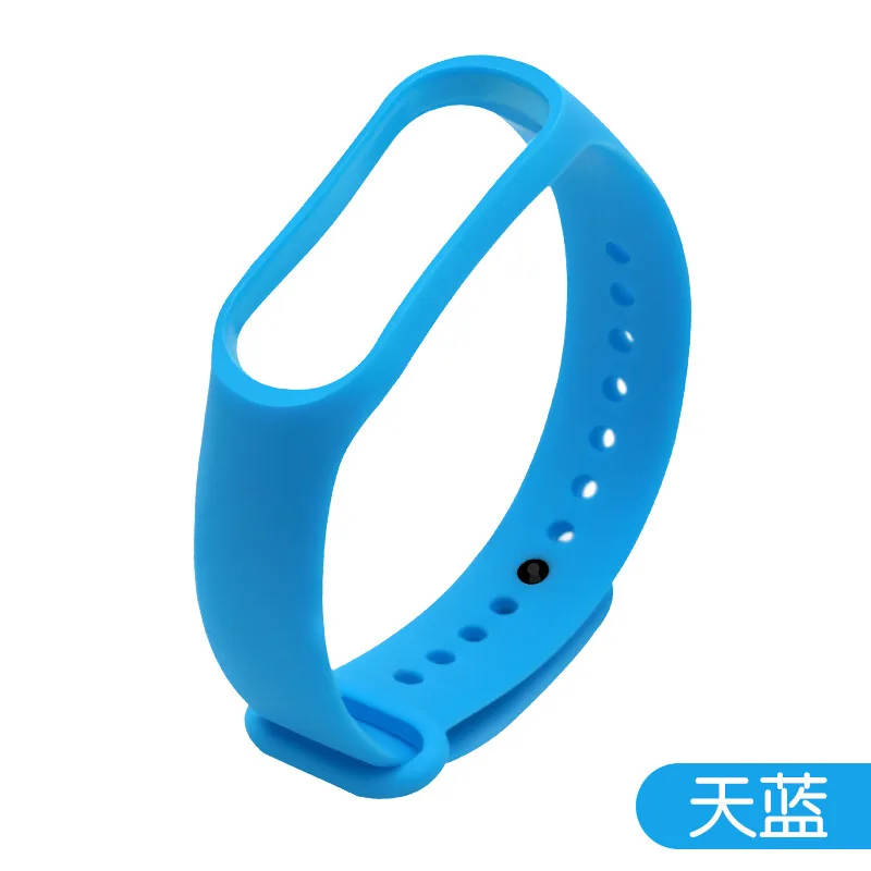 Sky Blue 1 шт. силиконовый цветной ремешок для Xiaomi mi 3 сменный Мягкий ТПУ модный спортивный браслет для mi Band 3 - Цвет ремешка: Sky Blue