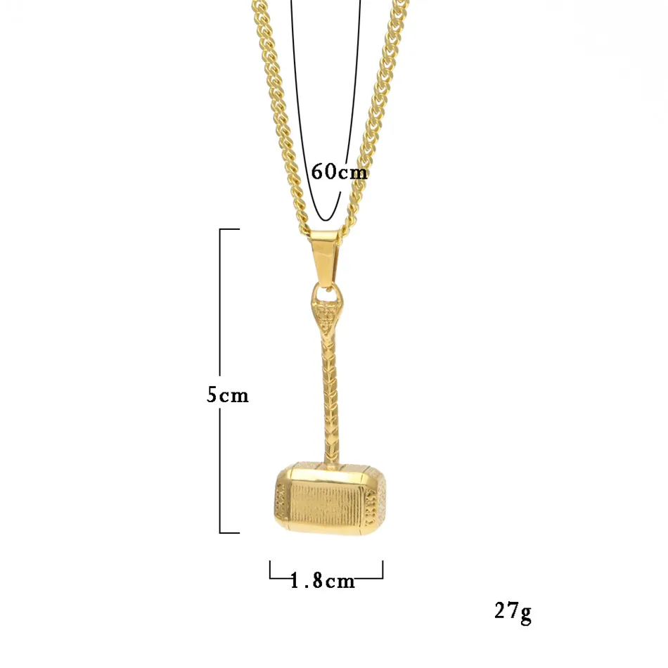 UWIN кулон из нержавеющей стали с золотым молотком Тора винтажный цветной