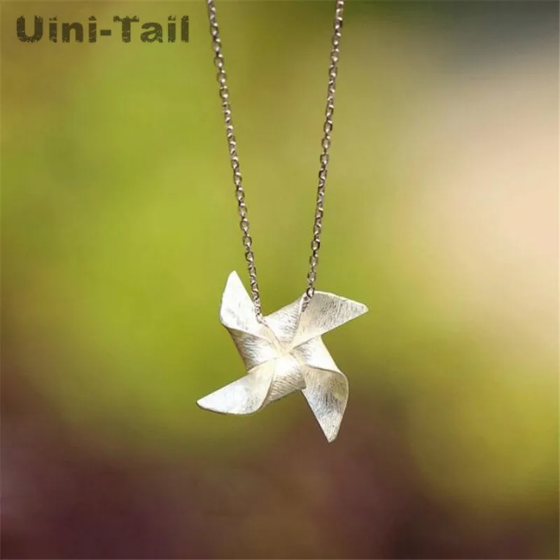 

Uini-Tail Горячая новинка 925 пробы серебро ожерелье с ветряной мельницей пробы женское простое модное милое дикое динамичное студенческое креа...