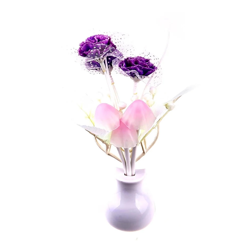 Girls Bedroom Lilac LED Night Light Wireless Light-Control Sensor Romance Color Change Plug Bed Lamp Lights Free Shipping | Освещение