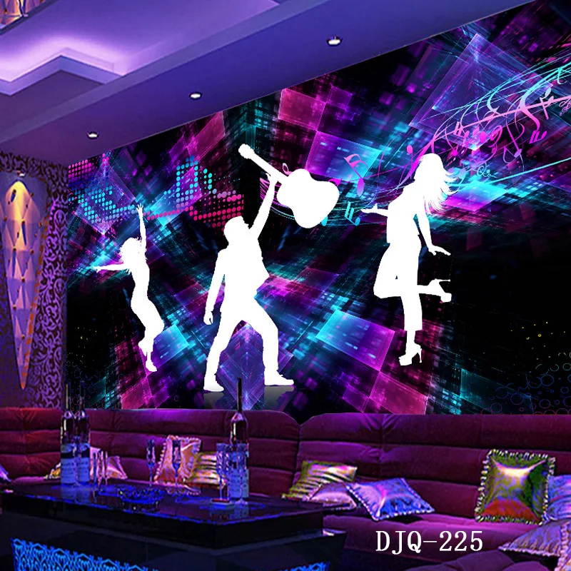 

3d personality large seamless mural KTV wallpaper nightclub music bar anchor background cloth work-clothes wallpaper cloth
