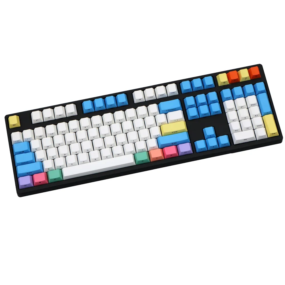 Цветная мела 108/138 клавиш механическая клавиатура PBT keycaps Вишневый профиль ANSI раскладка просто клавиша не клавиатура