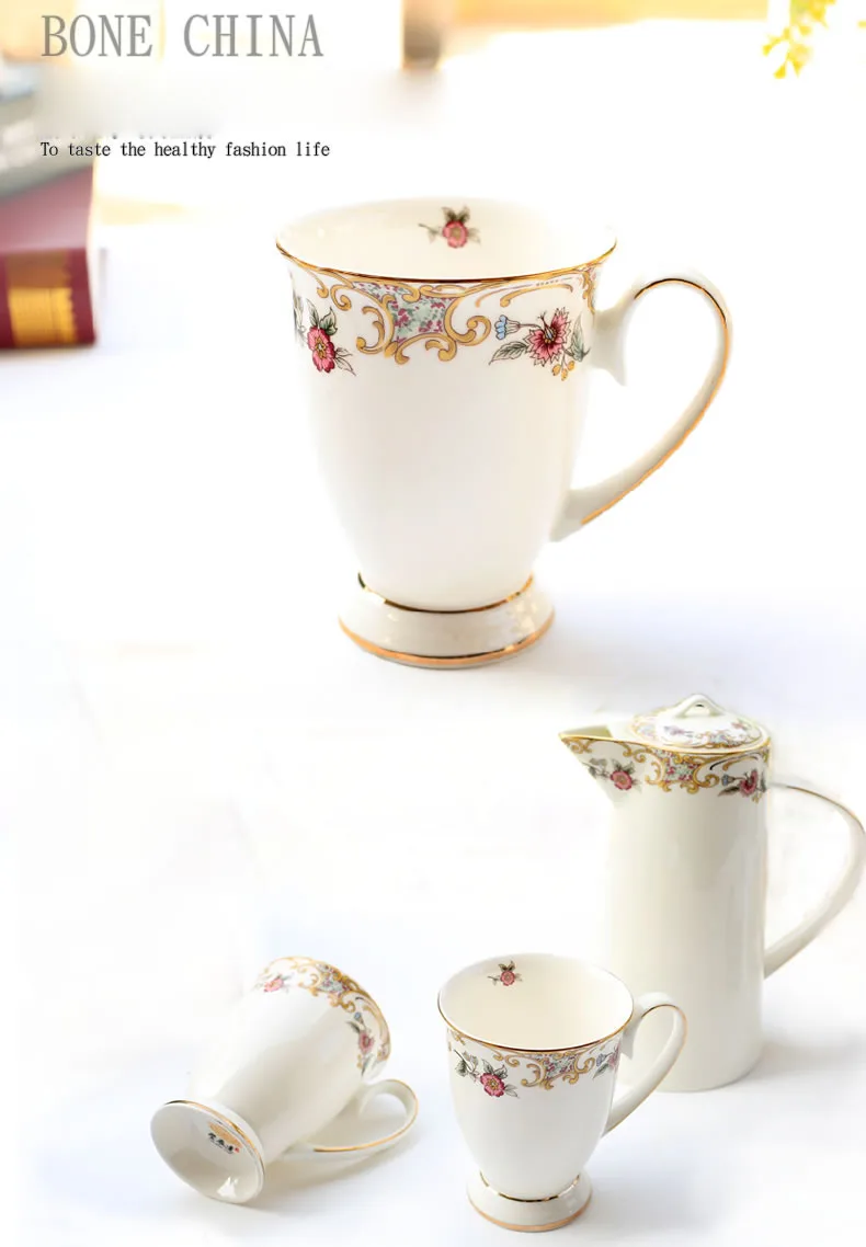 Европейский стиль, кофейная кружка с ложкой, костяная фарфоровая чашка для молока, чашка для питья кофе, чая, подарок