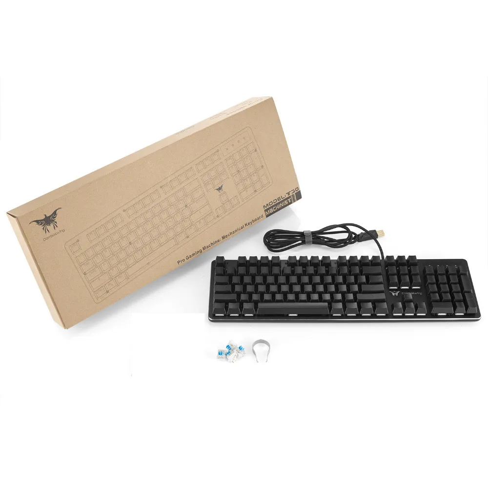 Combaterwing 104 ключей Механическая игровая клавиатура Проводная порошковой USB