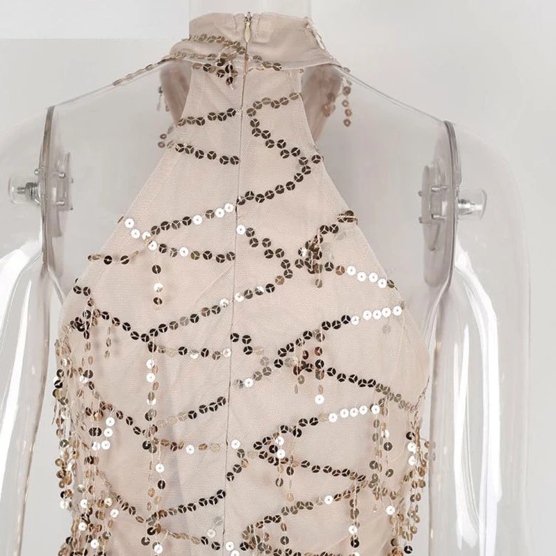Сексуальное летнее платье без рукавов с высоким воротом новинка 2018 женское