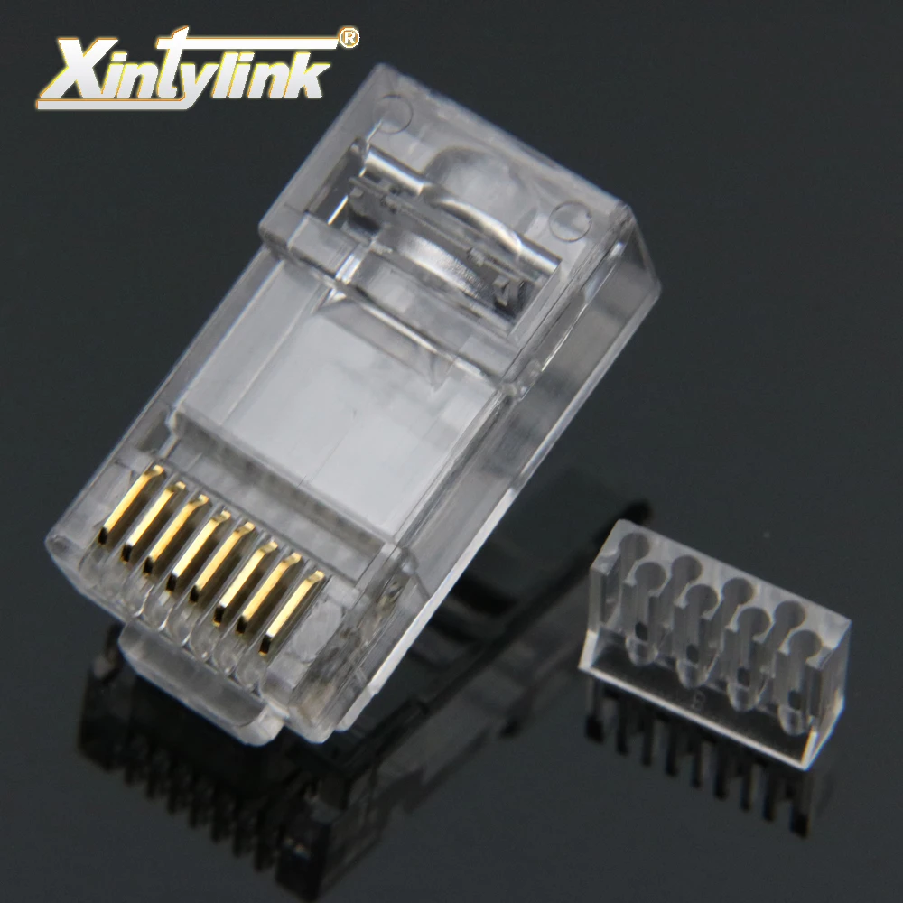 xintylink ethernet cable connector rj45 plug cat6 lan network conector rj 45 8p8c modular cat 6 utp unshielded gold plated 50pcs