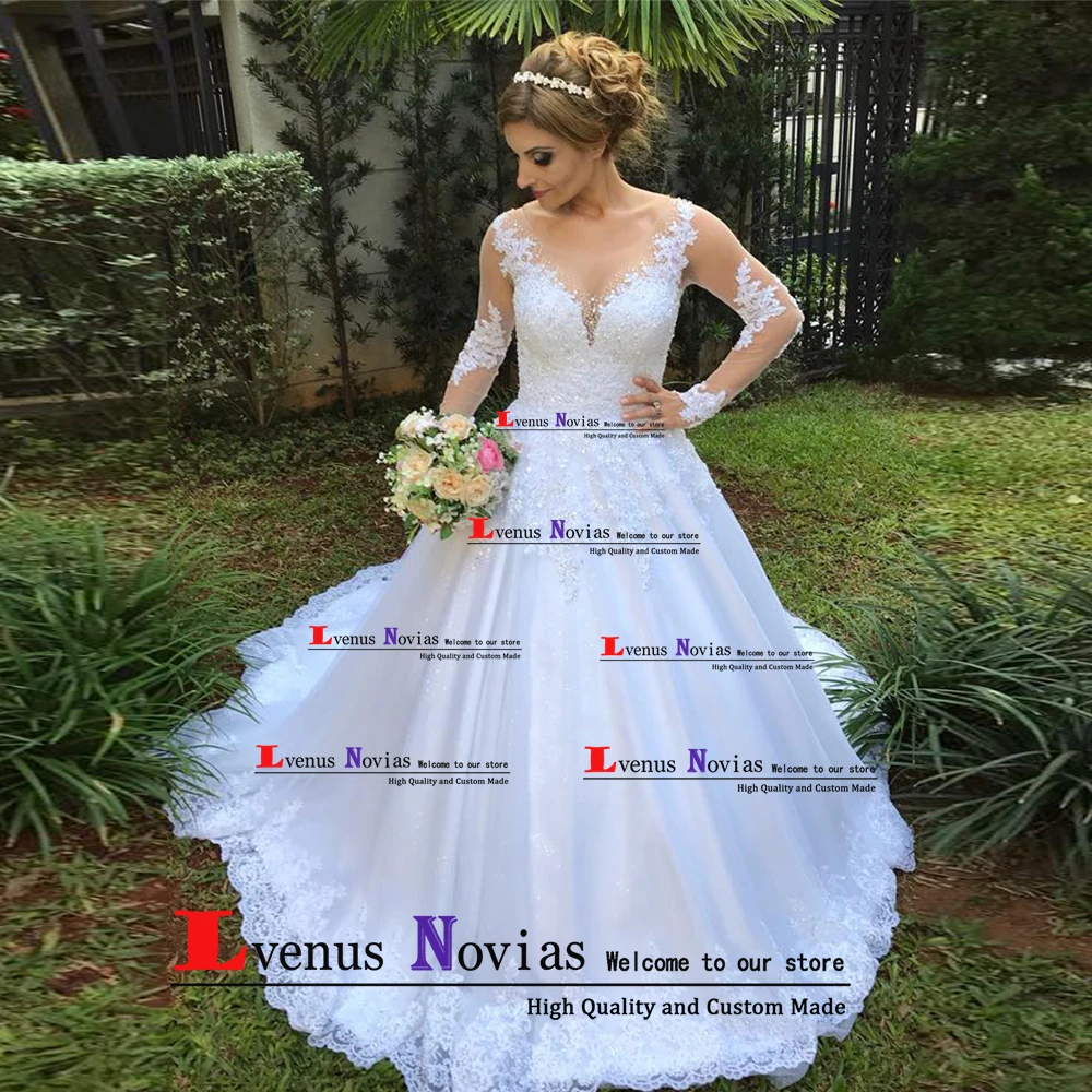 Vestidos de noiva белые кружевные свадебные платья boda сексуальный богемный с длинными рукавами свадебное платье бальное платье Casamento Robe de Mariage