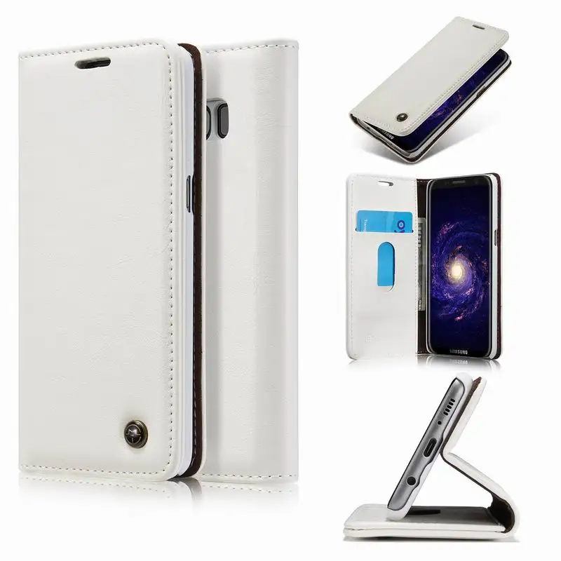 Кошелек Книжная полка для samsung Galaxy Note 9 S9 плюс тонкий кожаный бумажник держатель для карт задняя крышка для samsung S8 Plus S9 Note8 Note9 Coque - Цвет: White