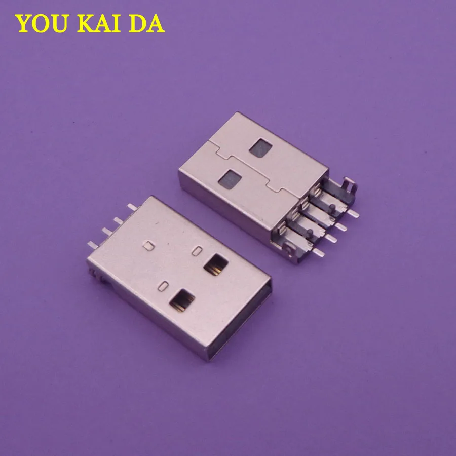 10-1000 шт./лот micro USB 2 0 A Штекерный разъем 4 контакта гнездовой типа черный