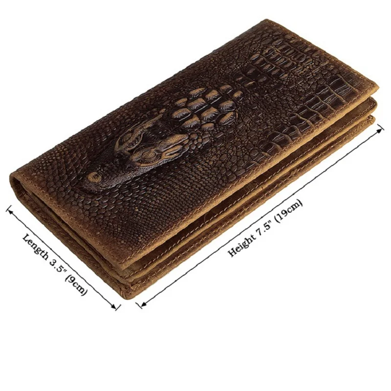 J.M.D New Arrival 100% Men's Fashion Leather Wallet Crazy Horse Purse Card Holder Crocodile Grain Patterns | Багаж и сумки