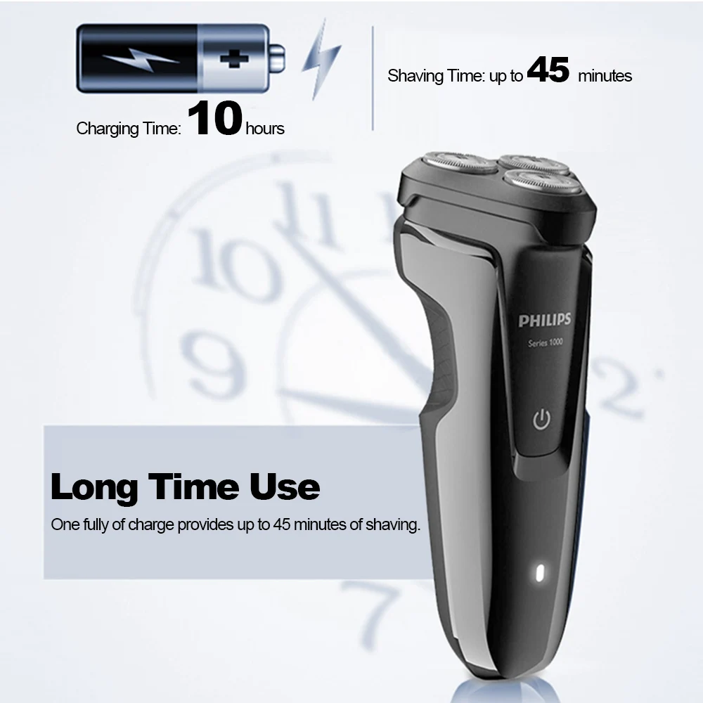 Philips S1010 электробритва для бритья бритва борода перезаряжаемая полностью моющаяся 3D плавающая головка для мужчин электрическая бритва