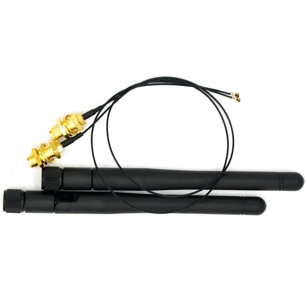 2 шт./лот IPX4 uFL для разъема U.FL IPX к RP SMA разъем папа + 2x2dbi AC антенна BCM94352Z 7260 |