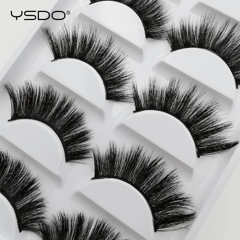 YSDO 5 пар норковых ресниц натуральные ресницы ручной работы 3d Искусственные