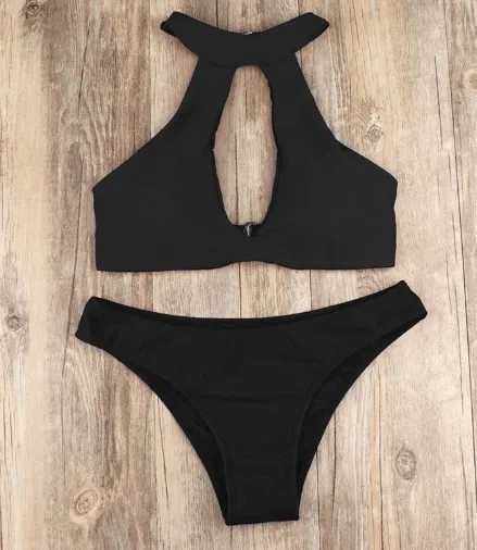 Sexy black Женский купальник бикини, Модный женский раздельный купальник,, набор бикини, сексуальный бразильский бюстгальтер, купальник - Цвет: Sexy black