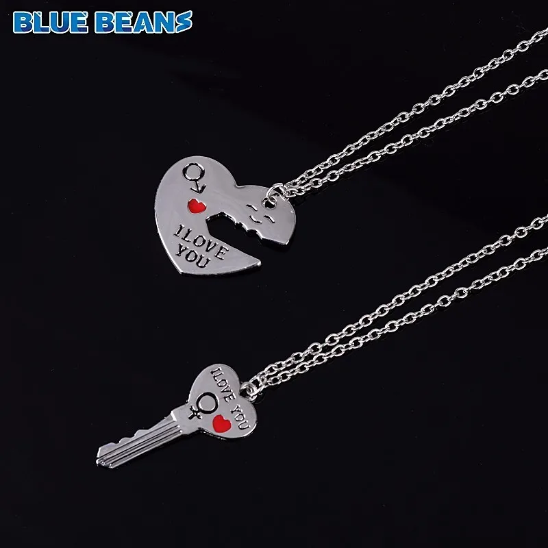 2 шт./компл. романтическая пара ожерелья выгравировать с надписью I Love You Heart &amp