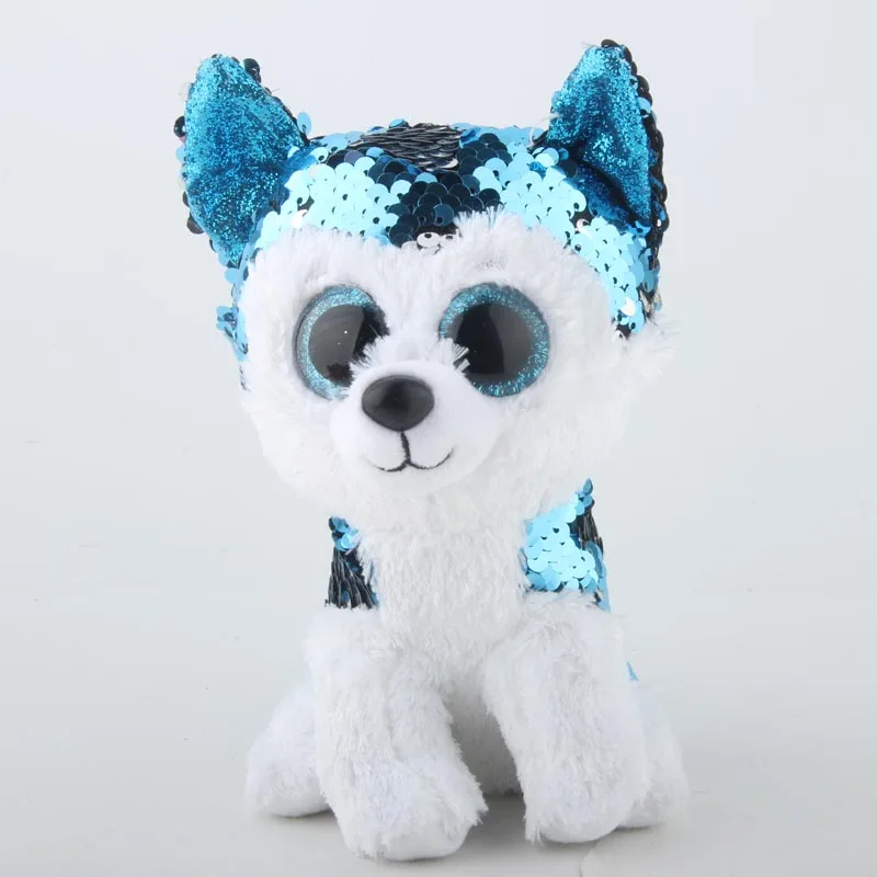 Husky Ty Boos блесток животных плюшевые игрушки кукла кошка сова лиса кролик Единорог лучший рождественский подарок 15 см - Цвет: Husky