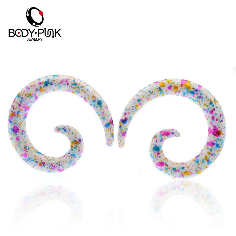 Спиральные растяжки для пирсинга тела в стиле панк Растяжитель ушей из белого