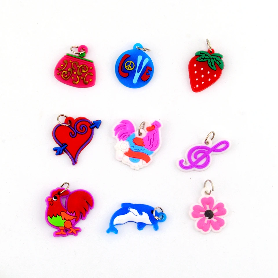 20 штук Стиль DIY мультфильм красочные животных с цветами и бусинами Подвески
