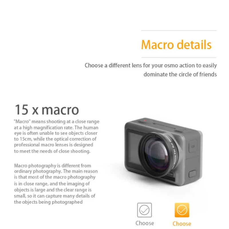Для макрообъектива DJI OSMO ACTION внешнее Оптическое стекло HD объектив с высоким